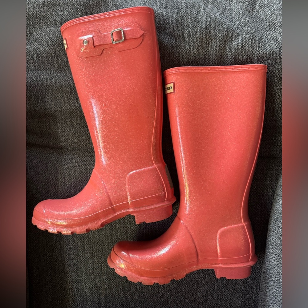 Women’s Hunter Pink tall Rain Boots size 8 - Picture 3 of 13